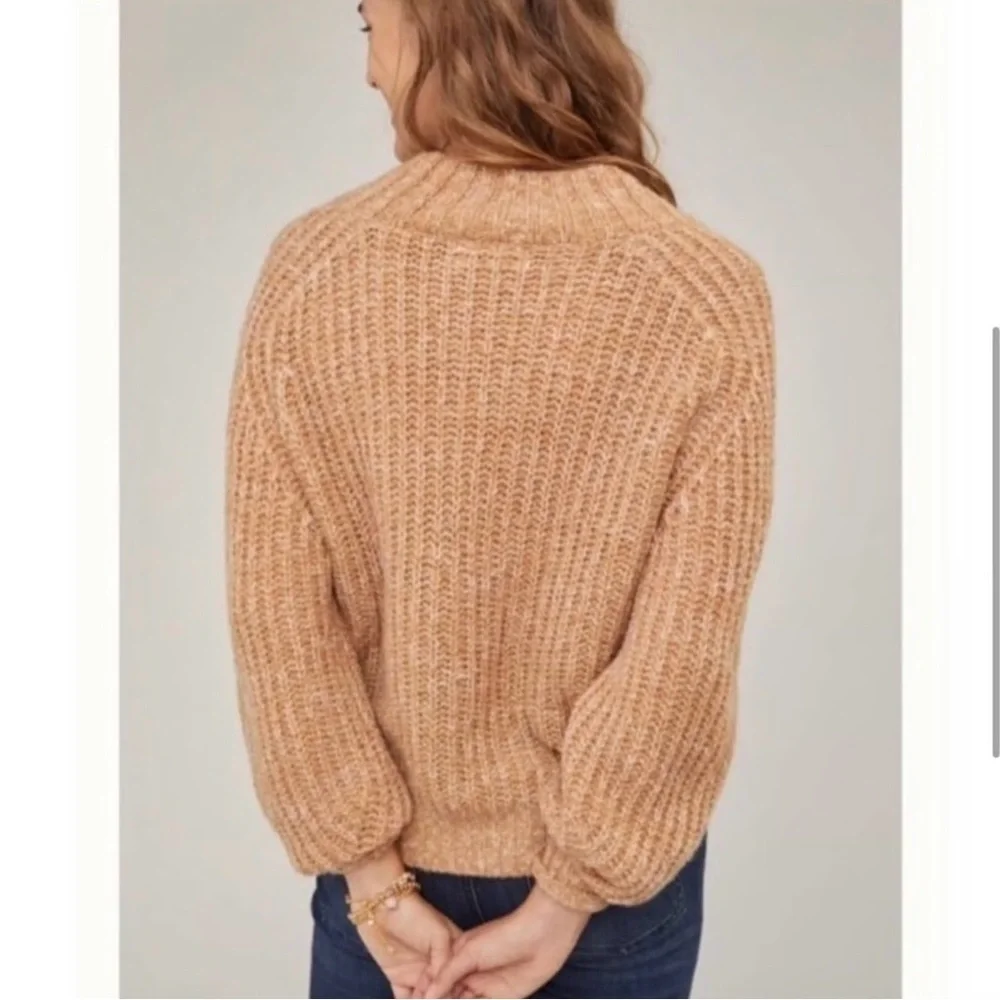 Anthropologie Honore Chunky Knit Wool Alpaca Blend Sweater Honey Tan Women Small